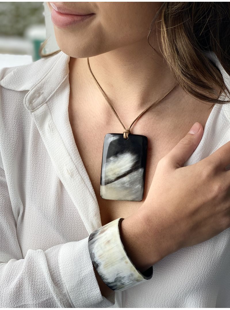 Bracelet Femme - Manchette - Corne de Vache - Bat